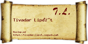 Tivadar Lipót névjegykártya