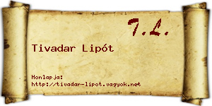 Tivadar Lipót névjegykártya